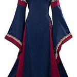 disfraz mujer princesa medieval rojo y azul
