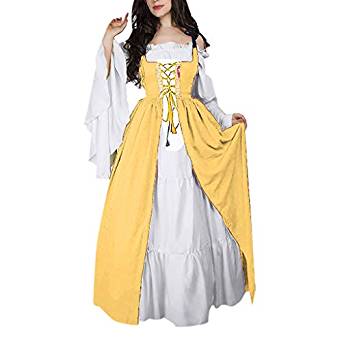 disfraz mujer princesa amarillo gotico